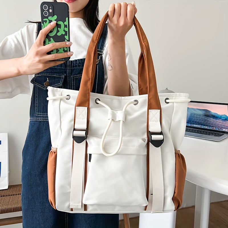 

Large Capacity Tote Bag, Color Contrast Shoulder Bag, Women's Casual Handbag & Purse For Commute Work