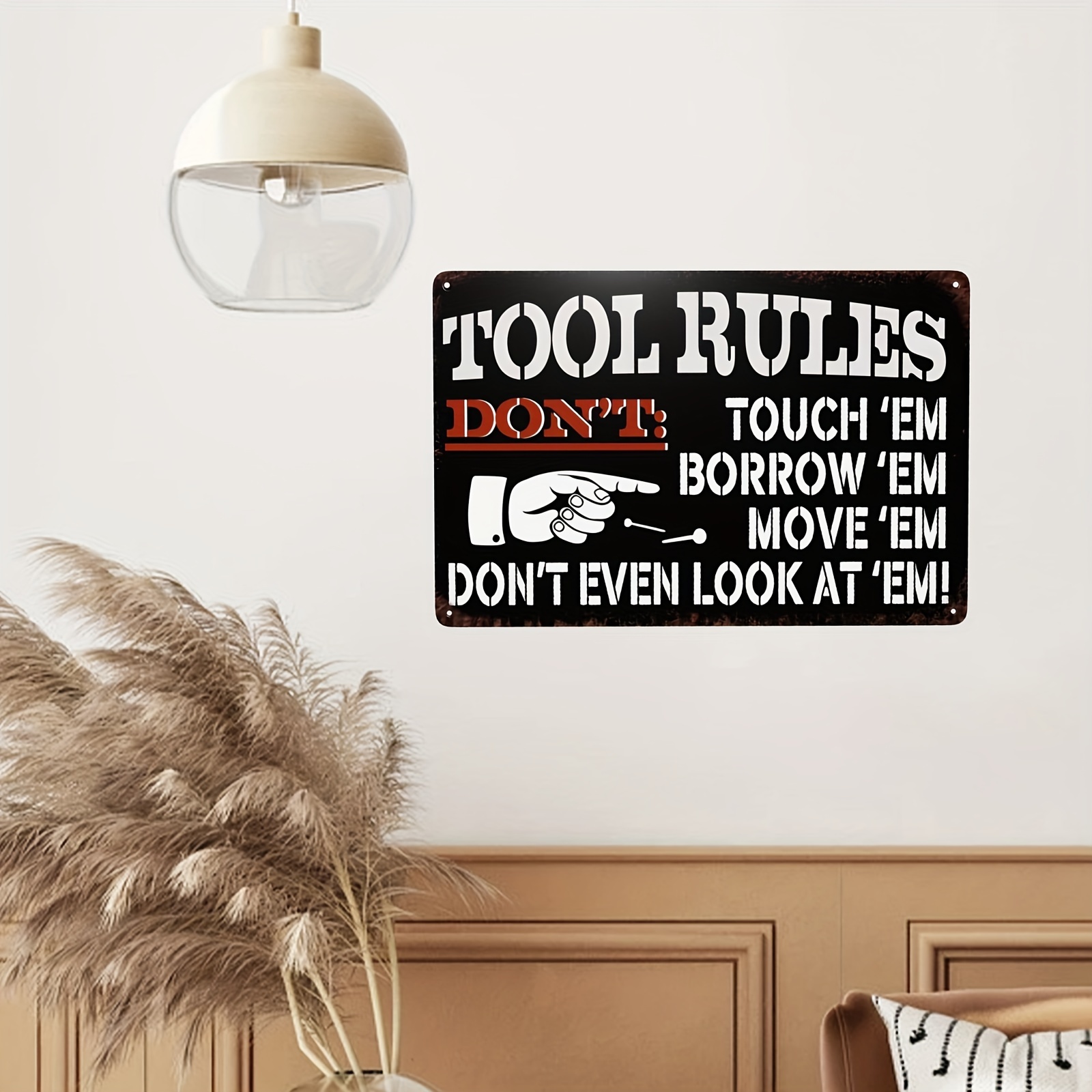 Funny Garage Tools Rules Sign Man Cave Decor Gifts For Men, Hanging  Ornaments For Room, Wall Decor - Temu