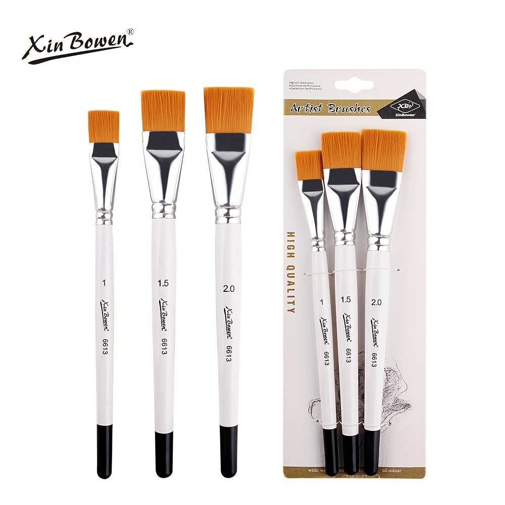 Artist Flat Paint Brush-large Wash Brushes Set for Gesso, Varnishes, Acrylic  Painting, Watercolor, Wood, Wall, Furniture-brush Cleaner 6 Pcs 