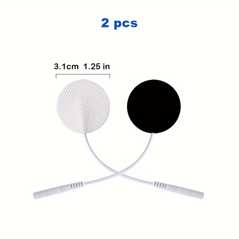 TENS Unit Pads, 40PCS Round Electrodes Pads, 1.25 Reusable Carbon  Electrotherapy Pads for EMS Muscle Stimulator, with 2.0 mm Pigtail  Connectors