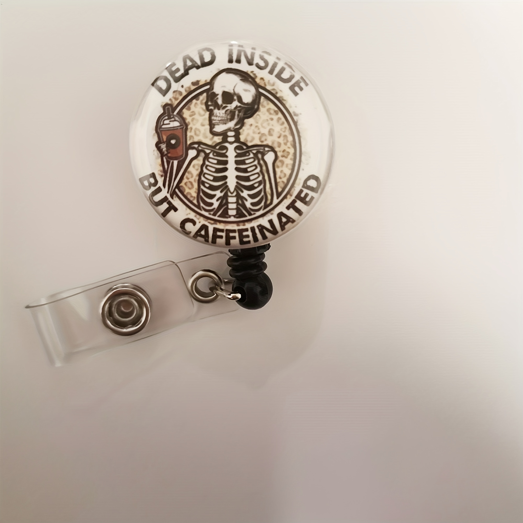 Badge Reels Holder Retractable with ID Clip for Nurse Name Tag Card Funny Skeleton Pattern X-Ray Radiology Radiologist Nursing Doctor Medical Work