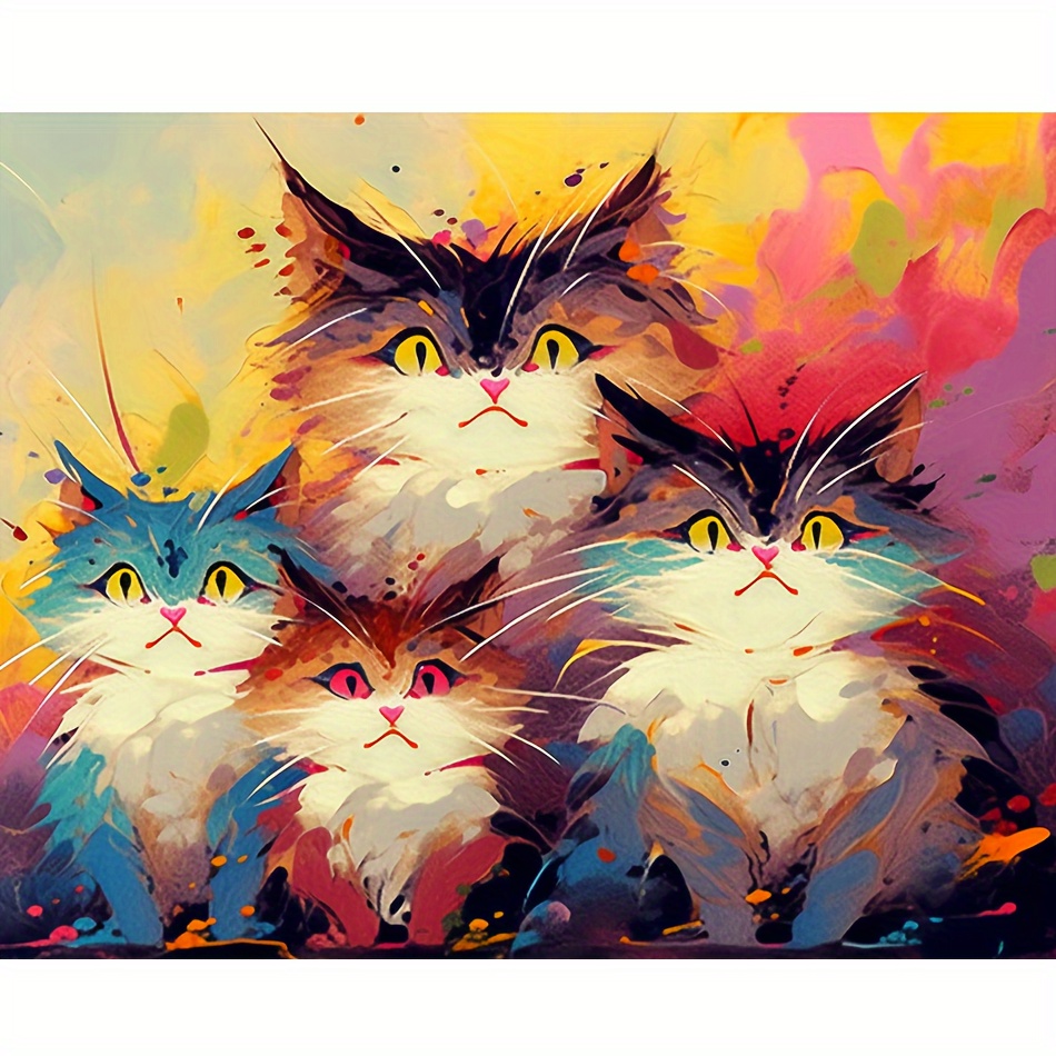 Acheter Cadre peinture par numéros pour adultes Kits débutants photo chats  animaux travail manuel peinture acrylique sur toile peinture pour la  décoration de la maison 40x50