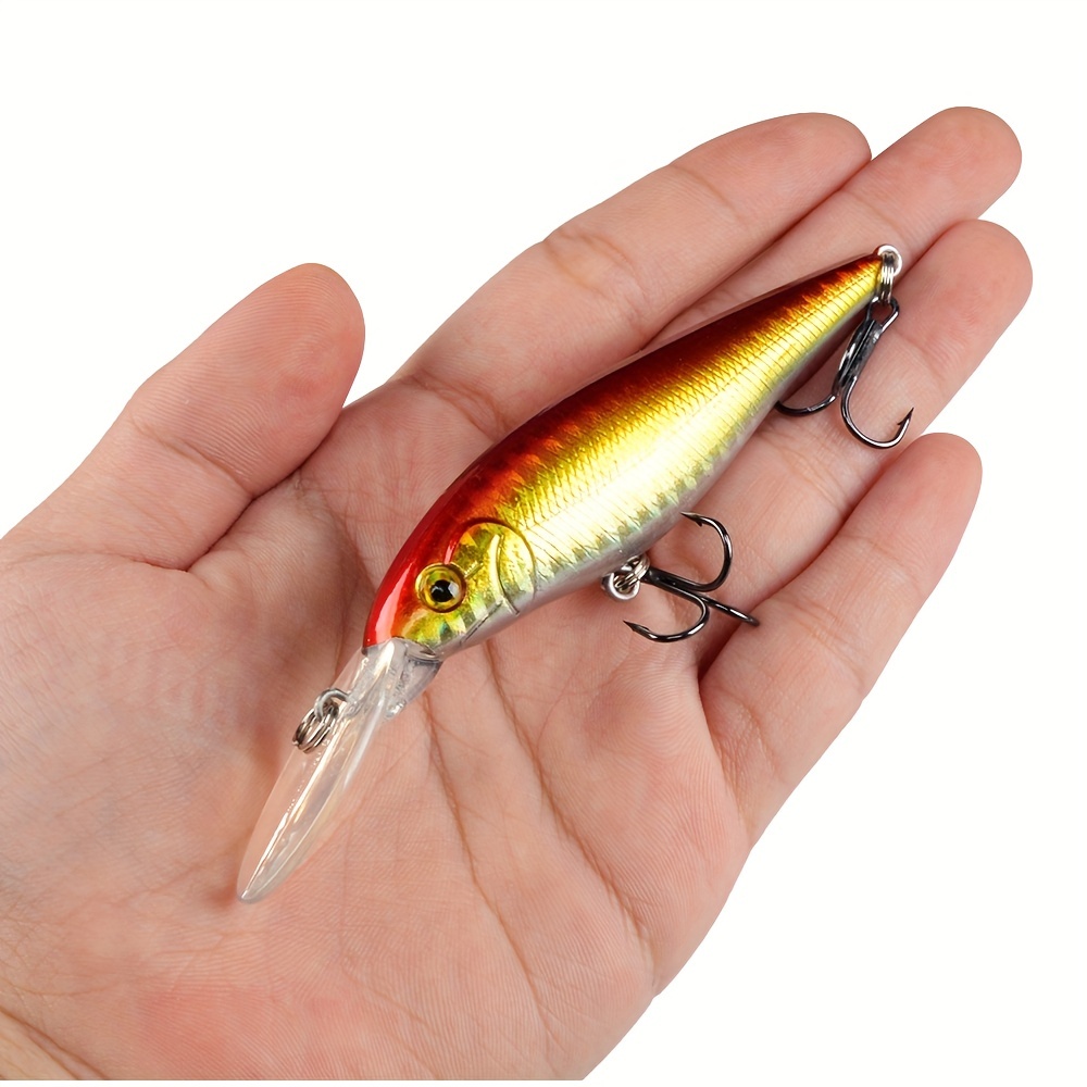 10pcs/set Minnow Fishing Lure Bait Bass Crank Bait Tackle Feather Hook 10cm  New