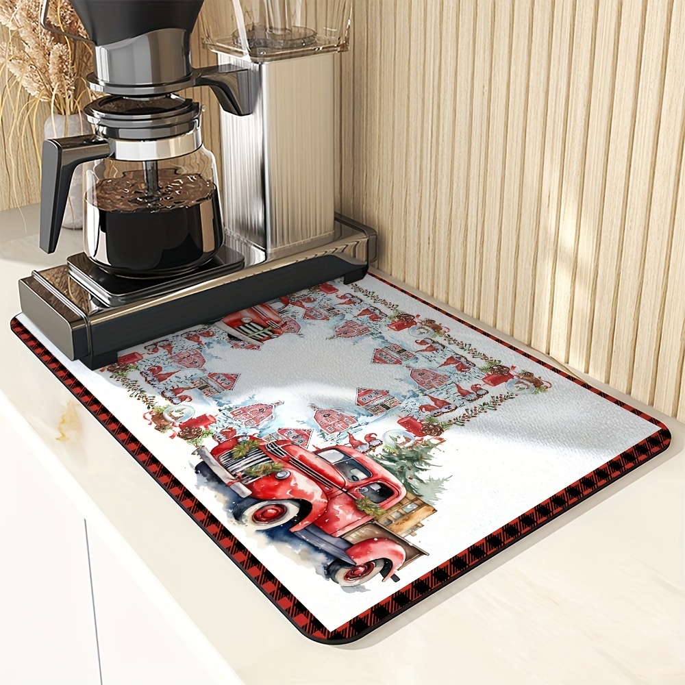Best Deal for Dish Drying Mat For Kitchen Christmas Tree Countertop
