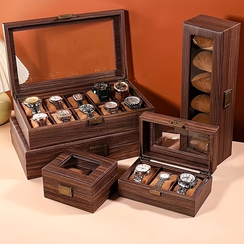 4 Combination Vintage Oak Wood Watch Box & Jewelry Storage Box – Watch Box  Co.