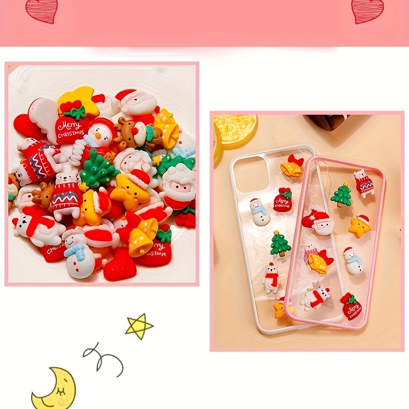 Christmas Craft Supplies Flat Back Buttons Christmas Resin Charms