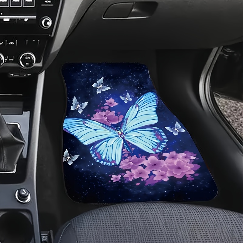 2/4pcs Mariposa Flor Alfombrillas Coche Ajuste Universal Suv - Temu