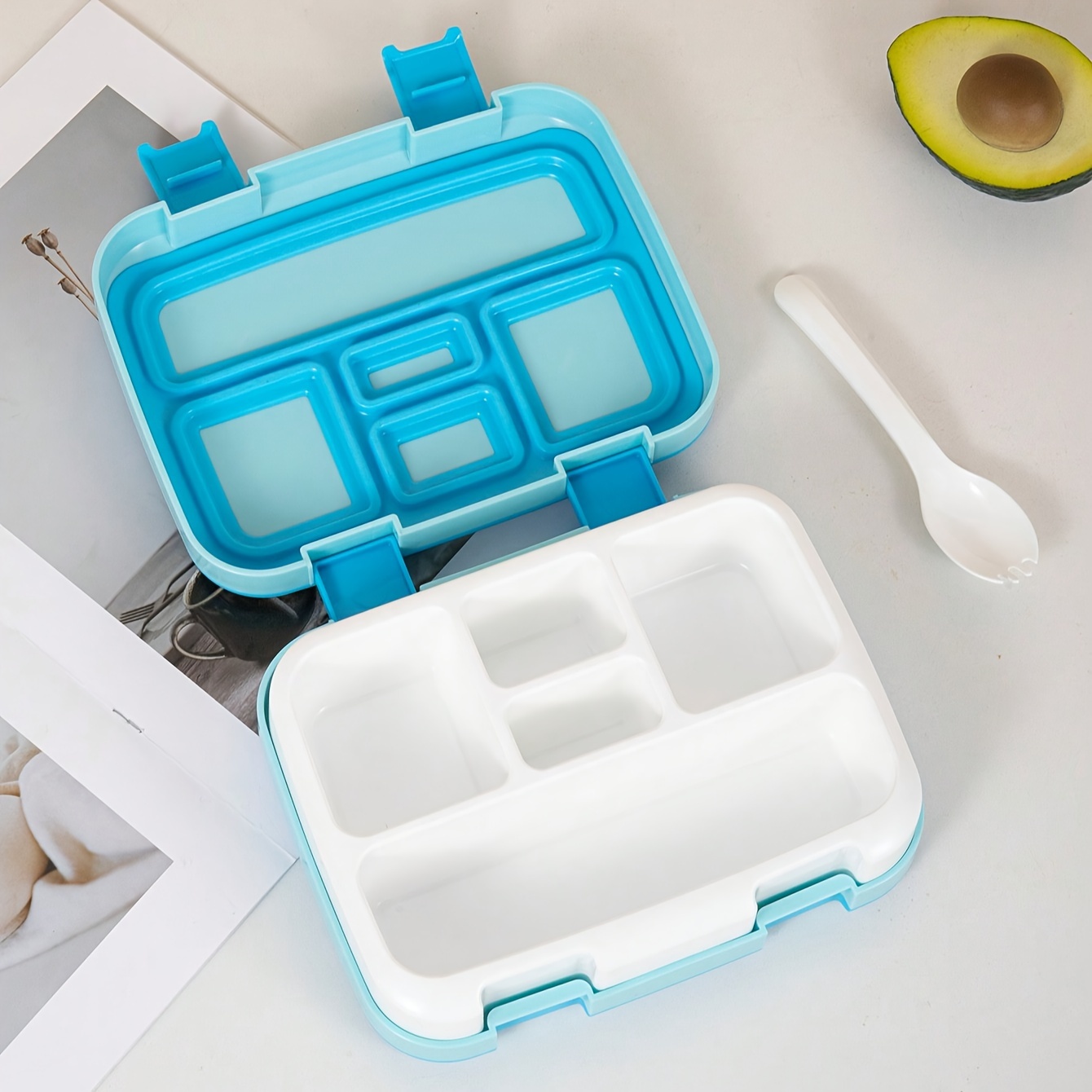 1pc Lunch Boxes 5-Compartment Lunchbox for Leak Proof Lunch Box