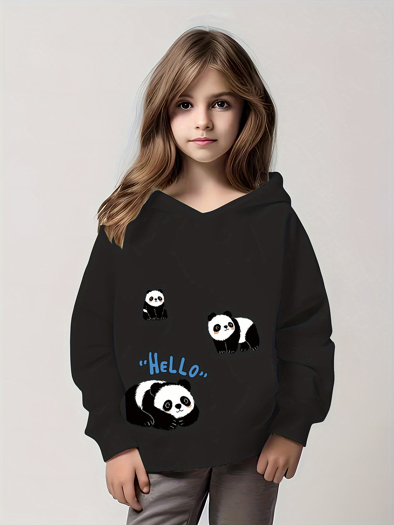 Foodie Panda Navy Blue Girl's Sweatshirt main image 0