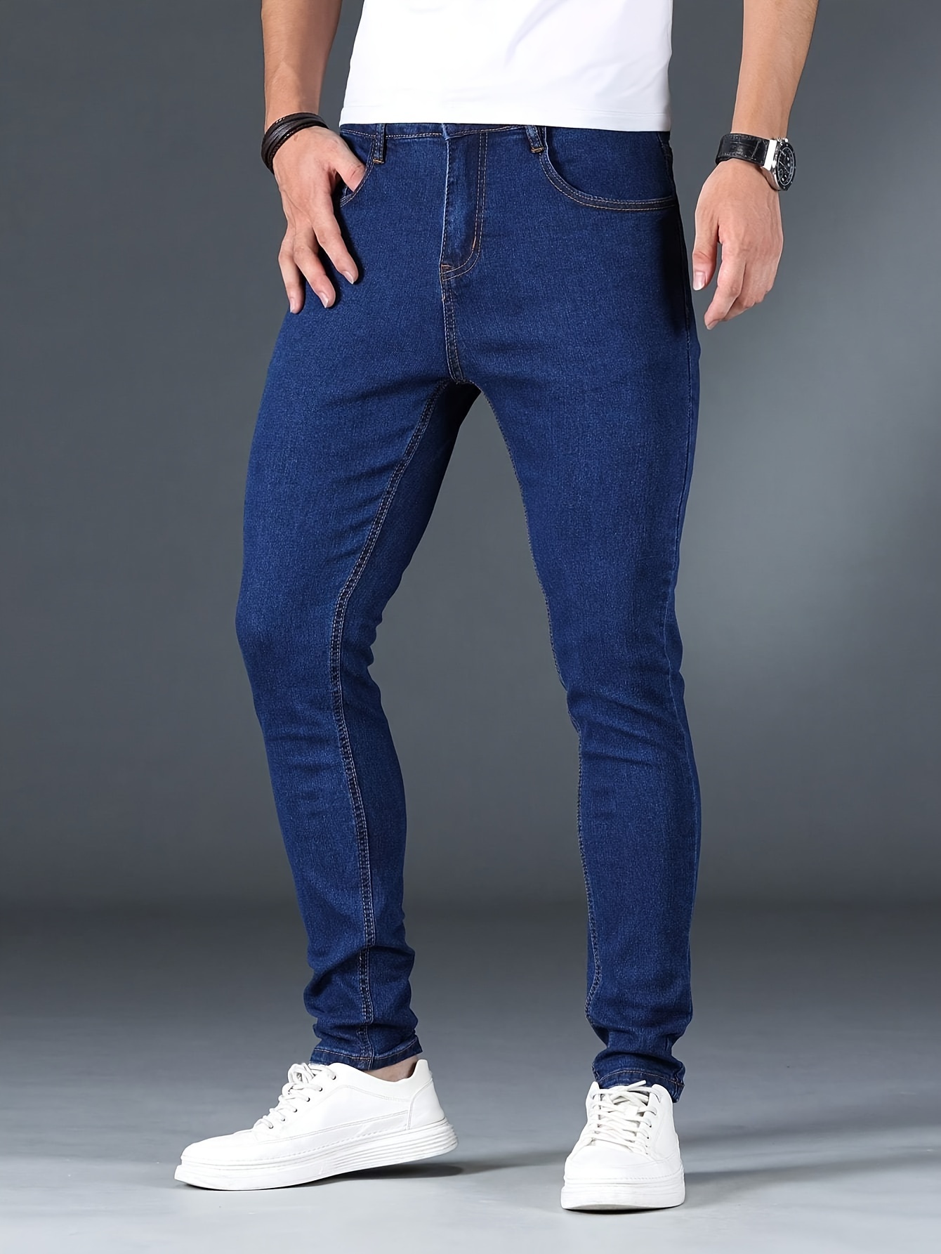 Men's Jacquard Jeans - Temu