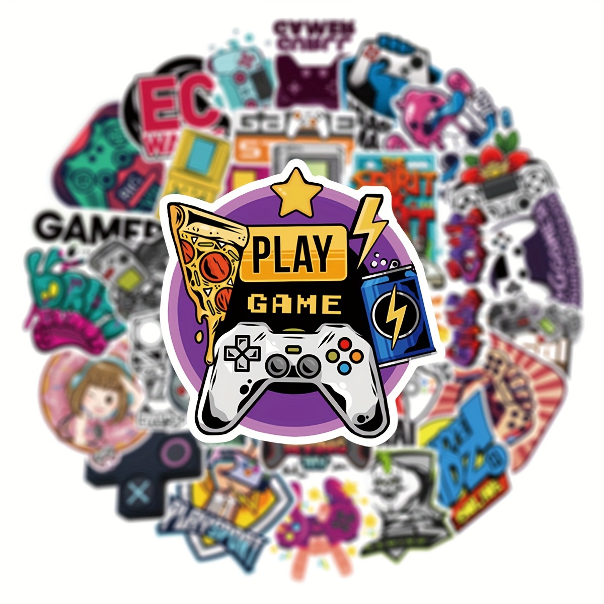 50pcs Retro Game Doodle Stickers Waterproof DIY Creative Decorative Stickers
