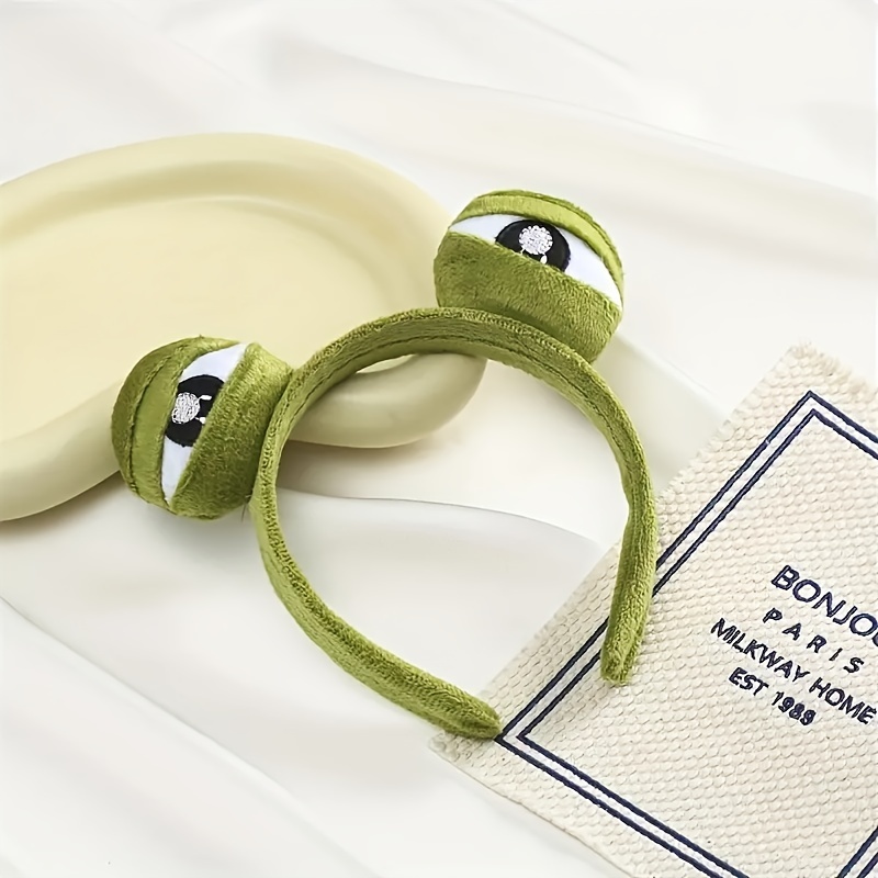 Funny Frog Headband, Makeup Headband, Frog Eye Elastic Headband Cute Frog  Headband For Face Washing Frog Head Wrap Green Funny Hair Band Elastic  Turban Headbands