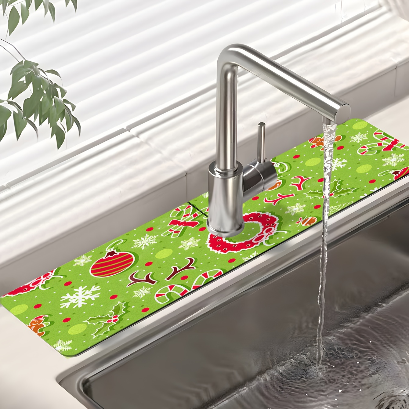 New Christmas Diatom Mud Faucet Absorbent Mat Kitchen - Temu Germany