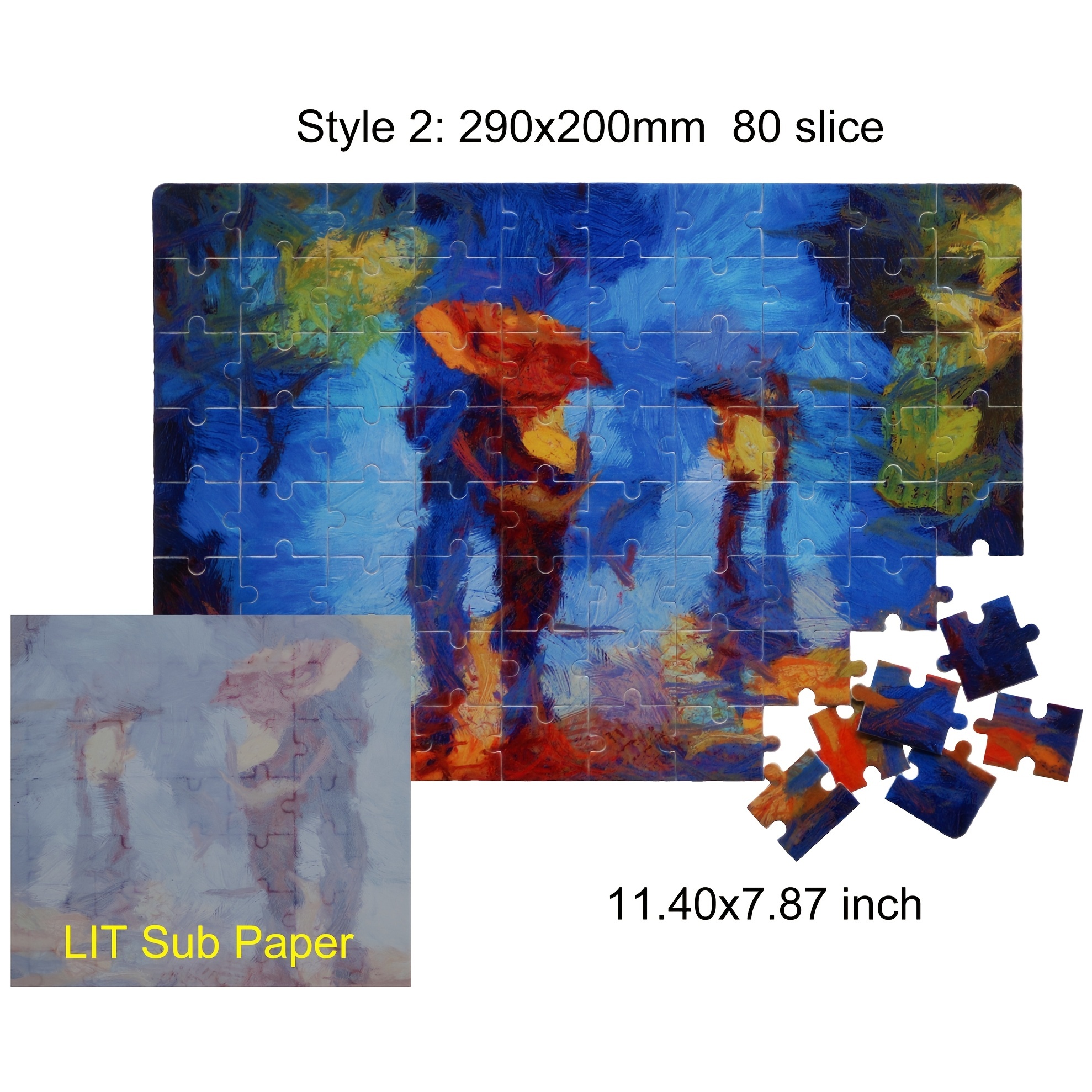 15 Set Blank Puzzles to Draw On, Sublimation Jigsaws Puzzle DIY Craft A5 80  Pcs