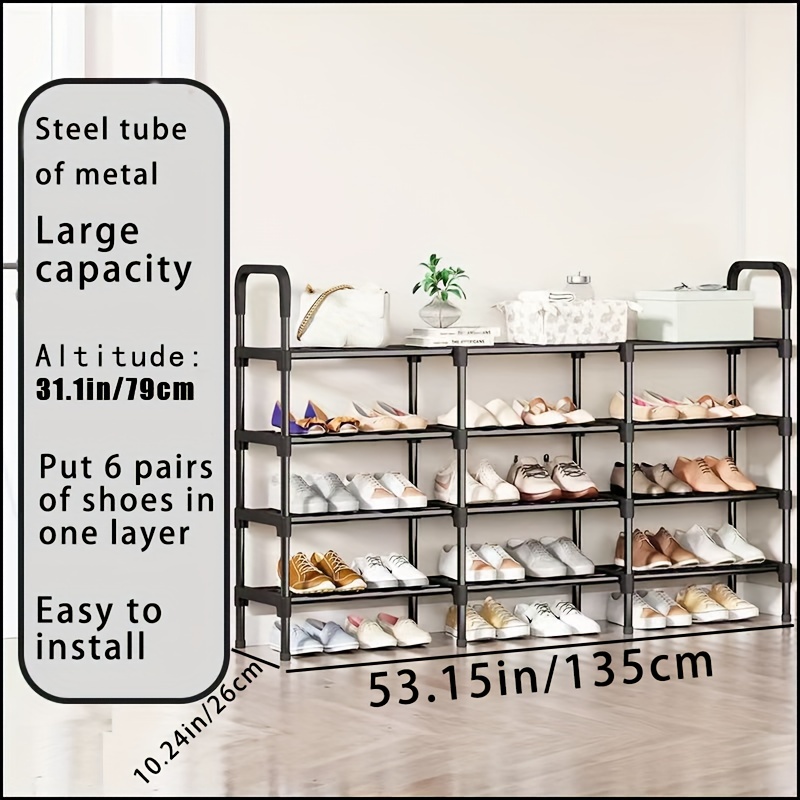 1pc L-shaped Shoes Storage Shelf, Dustproof Shoes Storage Shelf, Floor  Standing Simple Assembled Shoes Rack, Space Saving Corner Shoes Cabinet,  5-laye