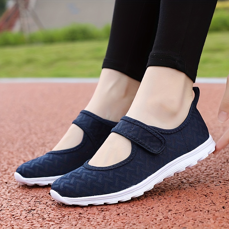Mesh Hook & Loop Walking Shoes Backless Anti Slip Casual Sneakers Women's