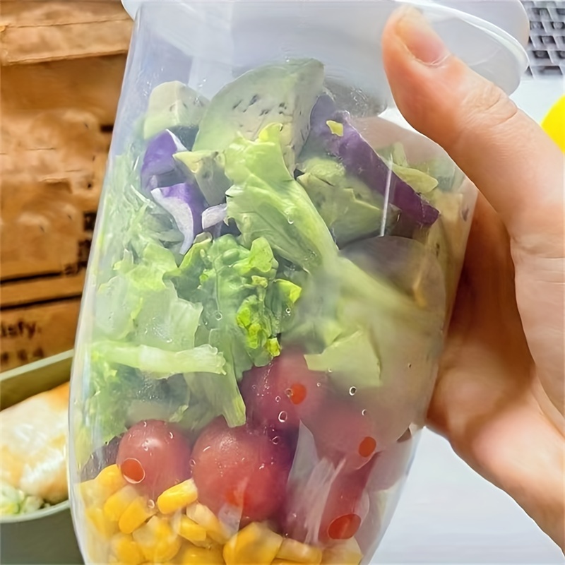 Portable Salad Cup Breakfast Salad Bowl With Fork School - Temu