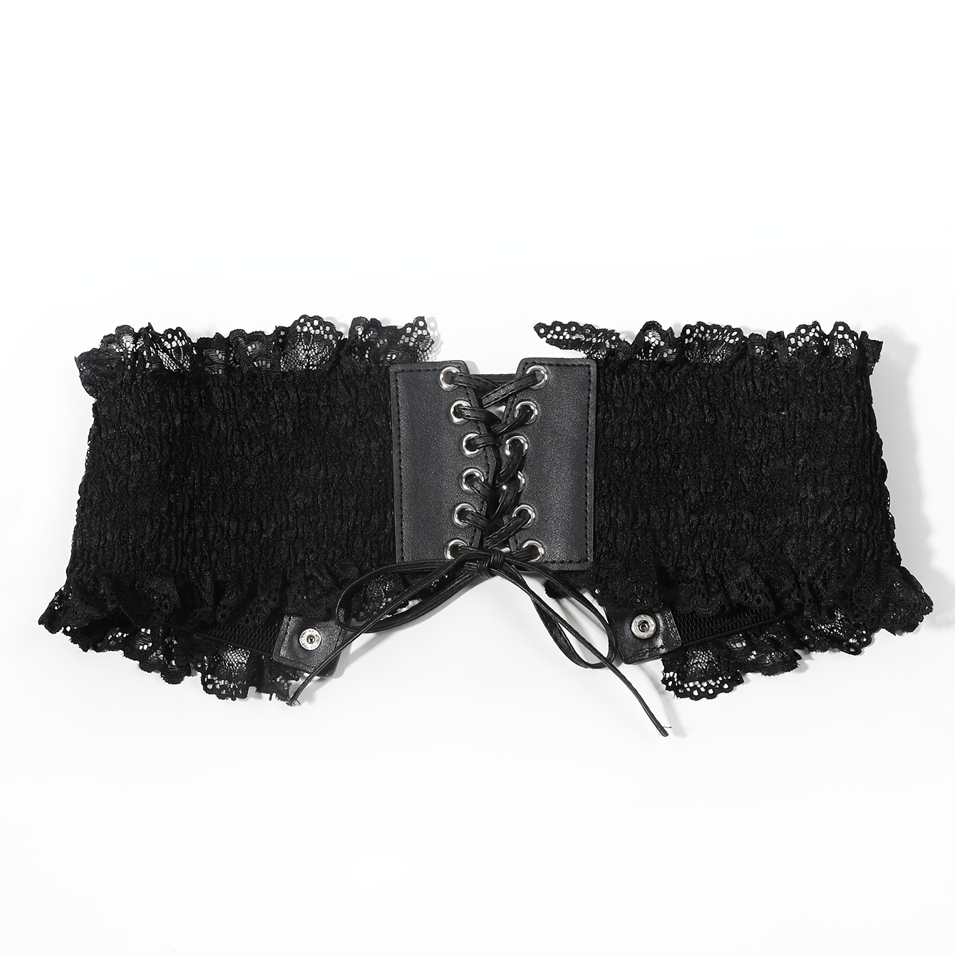 1pc Women Black Lace-up Corset Belt For Dress Decoration