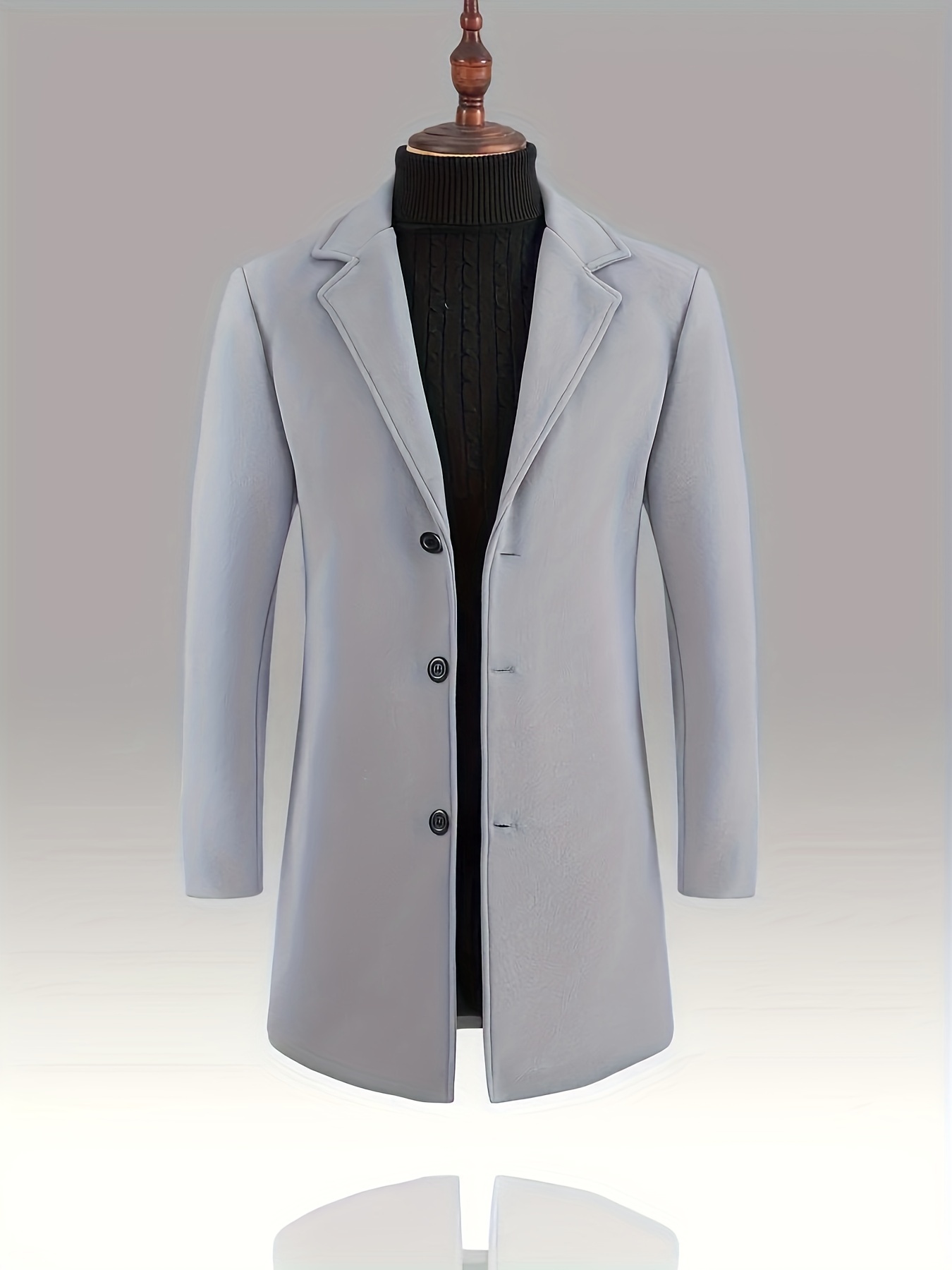 Two Sizes Smaller, Erkek Klasik Uzun Trençkot, Sonbahar/Kış Ceket Hediyeleri için Rahat Tek Düğmeli Retro Palto