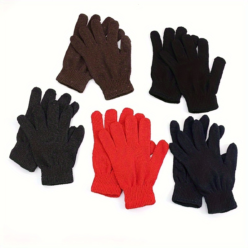 

9 Pairs Simple Solid Color Knitted Gloves For Men, Cold Resistant Gloves For Winter Cycling