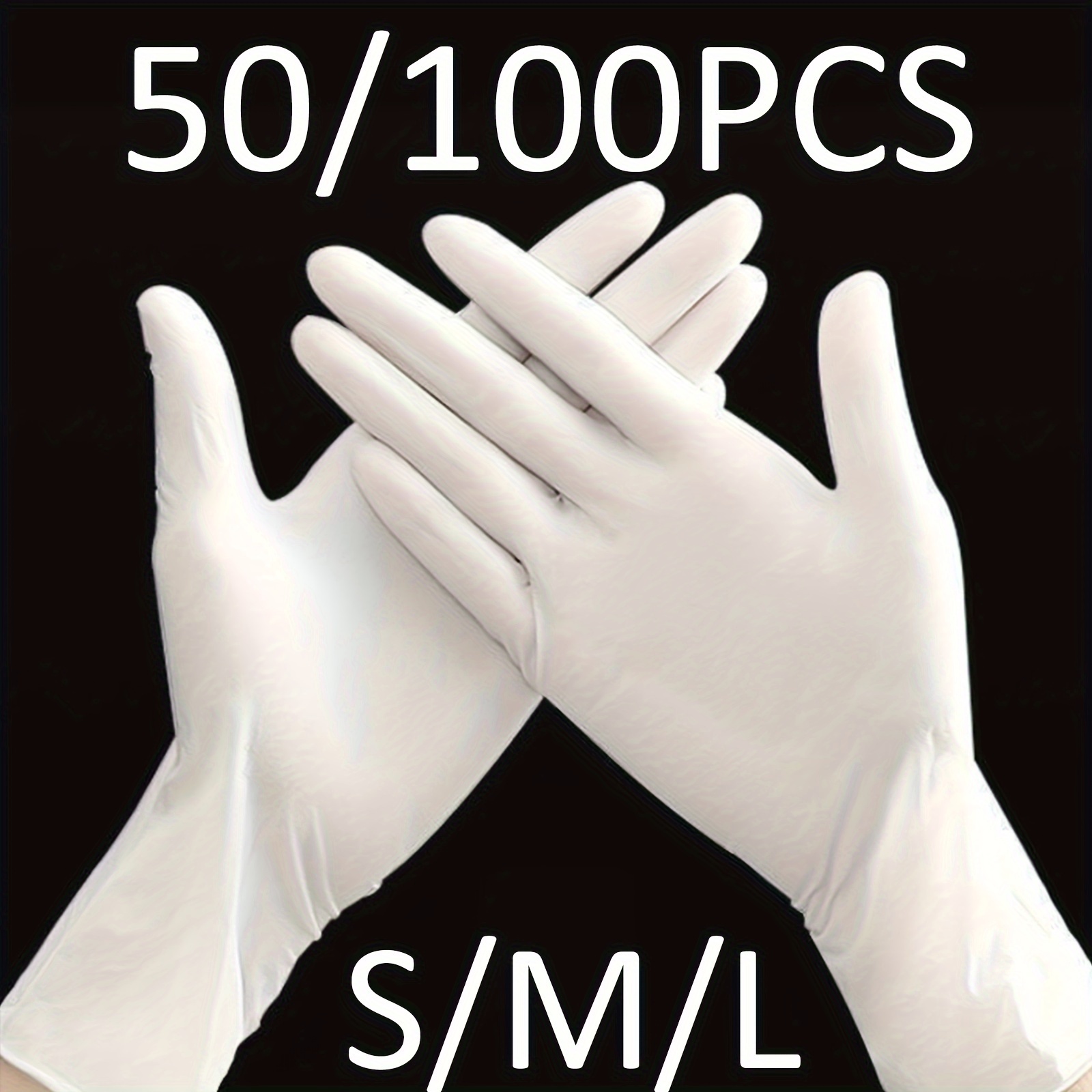 Acheter (S)100 pièces/gants jetables épais sans poudre en caoutchouc Latex  gants extensibles stériles de qualité alimentaire