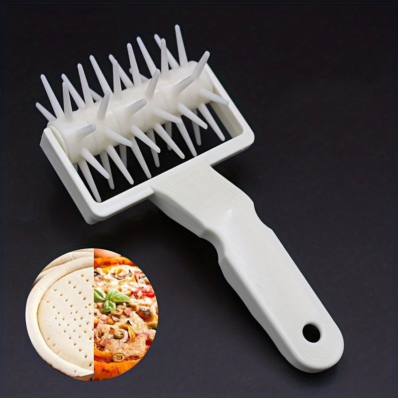 Stainless Steel Pastry Docker Roller Lattice Cutter Needle Pin Punch Pizza  Dough Cutter with Wooden Handle Puncher Docking Tool