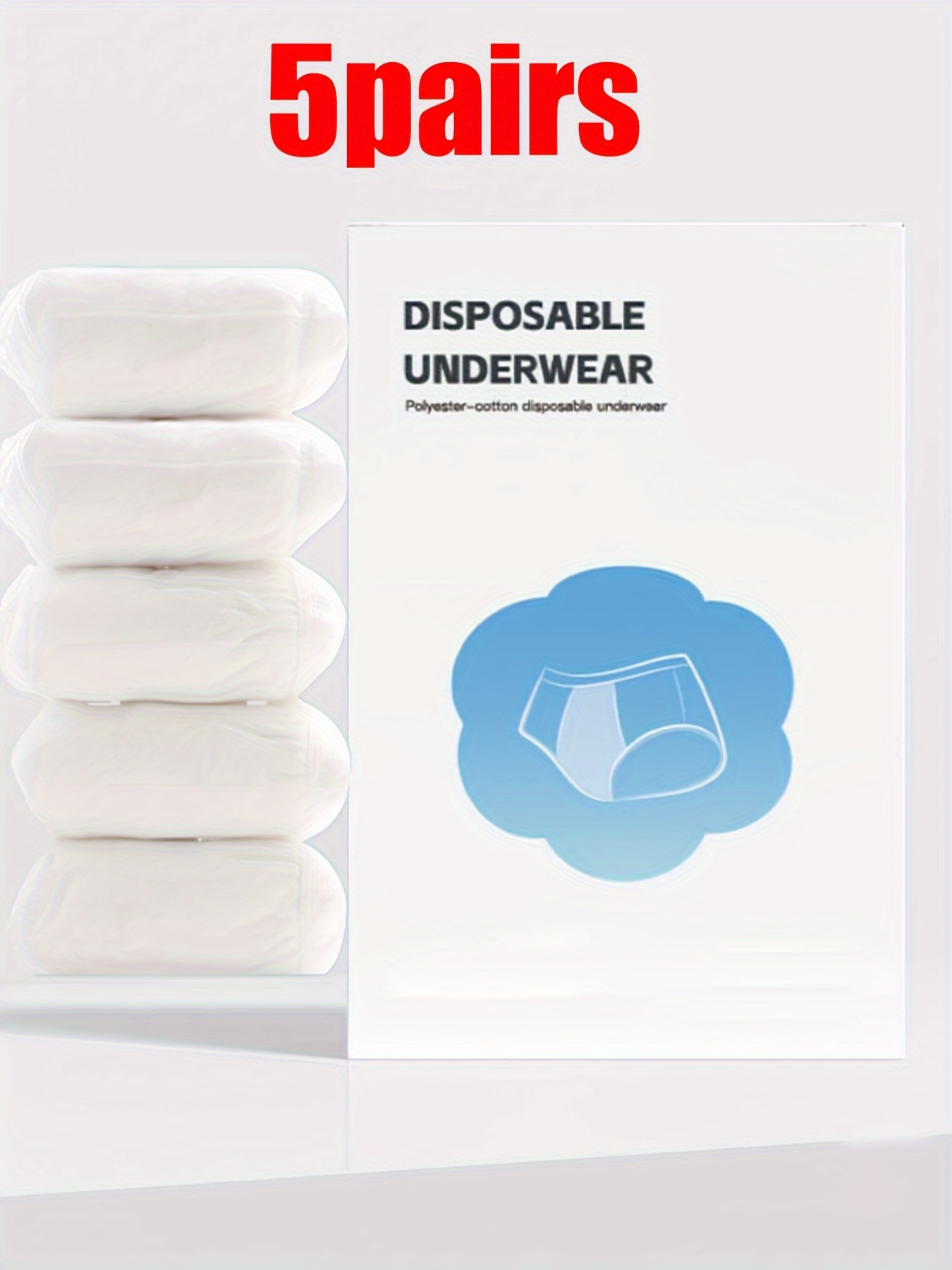 5PCS Disposable Underwear Men Women Travel Disposable Panties Men
