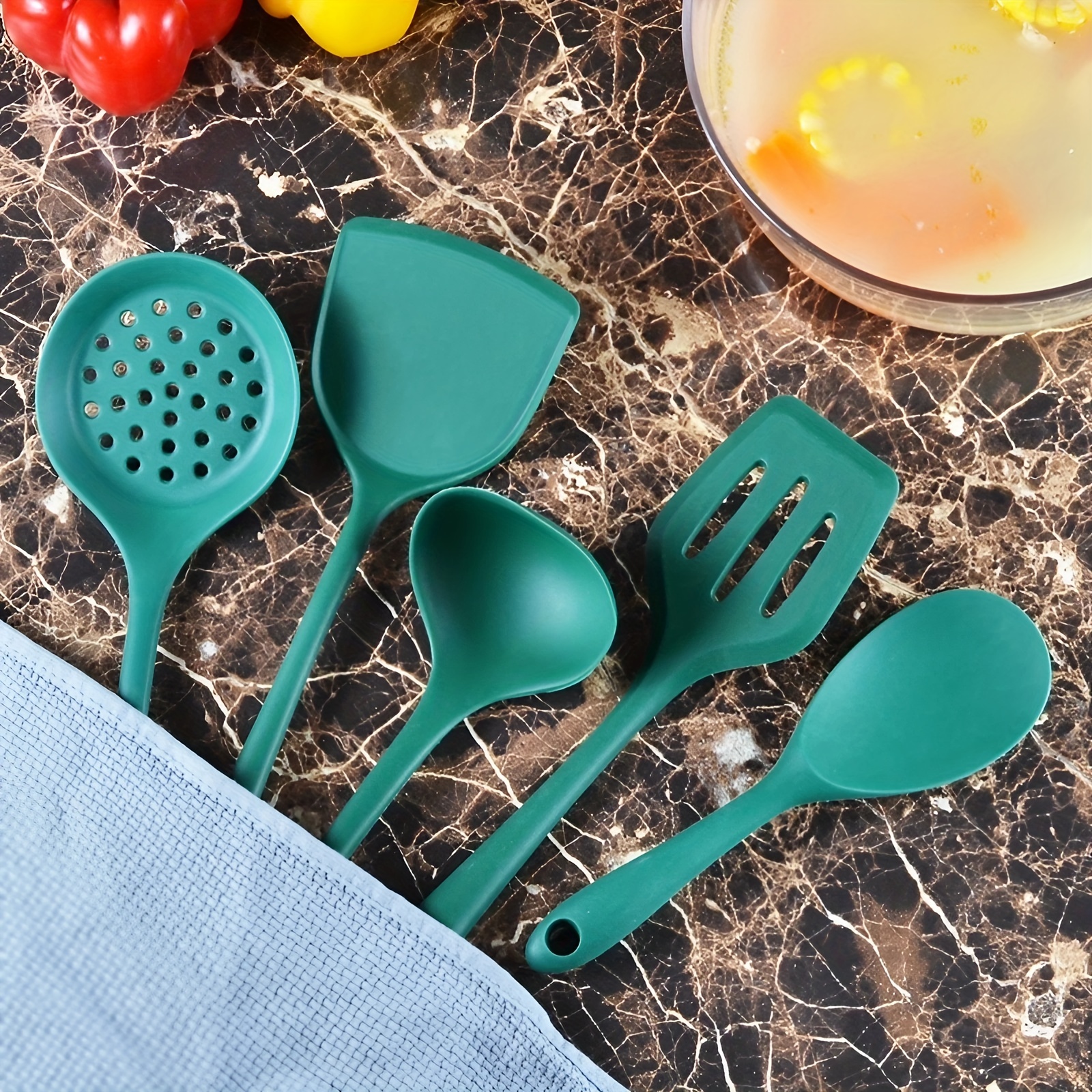 Silicone Cooking Utensil Set, Chef Silicone Cooking Kitchen Utensils Set,  Non-stick - Best Kitchen Cookware With Stainless Steel Handle - Temu