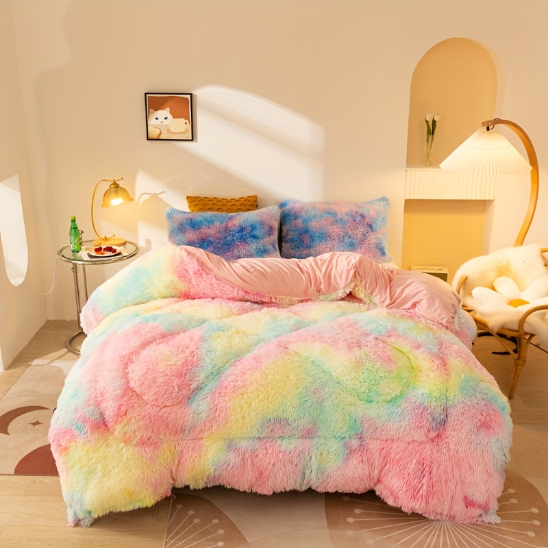 1pc autumn and winter season solid color thick plush cushion, can