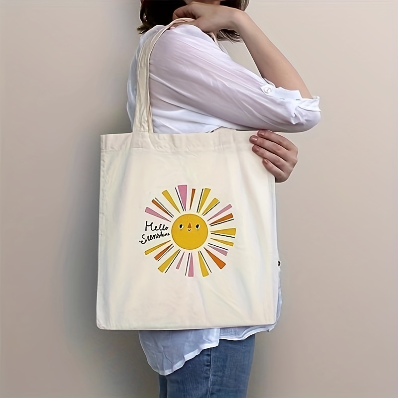 Letter Printed Minimalist Fashionable Casual Tote Bag, Large Capacity For  School, Work And Daily Use