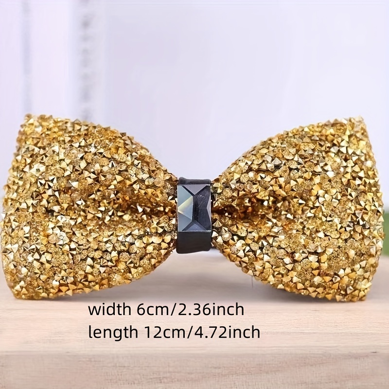 Men's Gold Glitter Bow Tie
