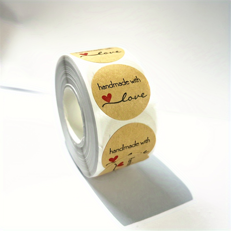 500 pcs/Ensembles d’autocollants en papier Kraft fait maison avec des  étiquettes d’amour pour l’enveloppe et les étiquettes d’emballage,  papeterie
