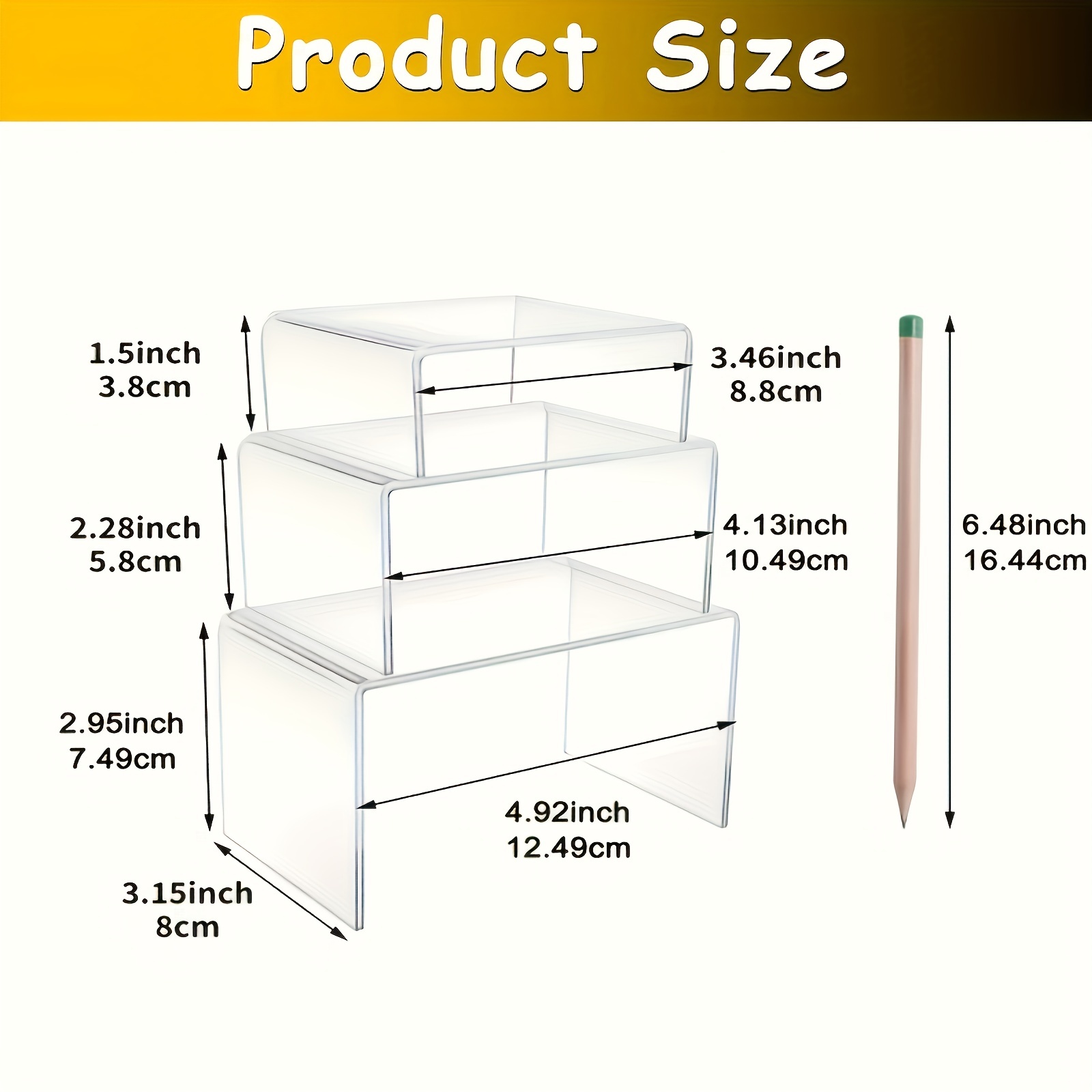 Risers For Display, Square Acrylic Riser Dessert Display, Clear