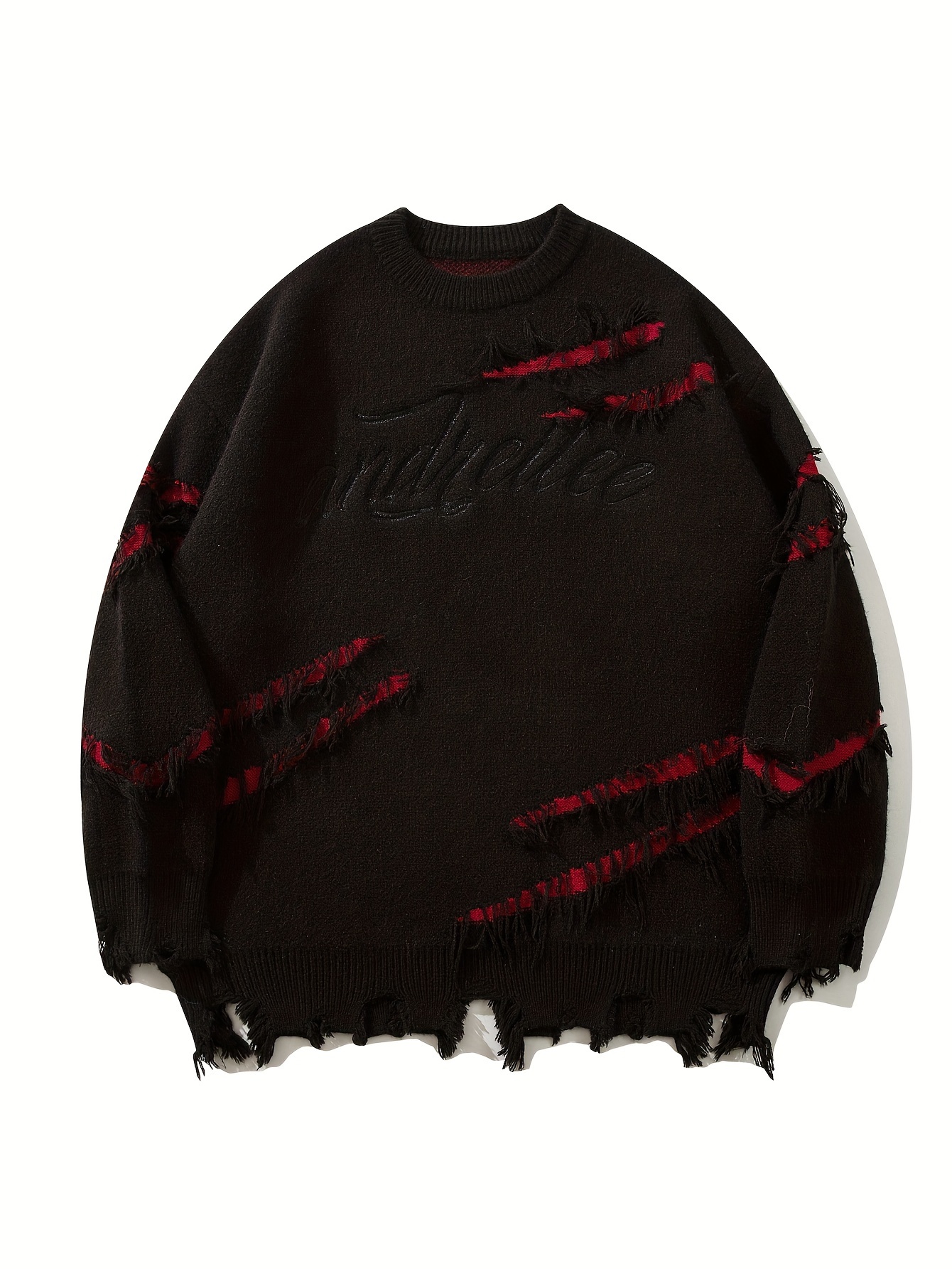 Ripped deals pullover sweater