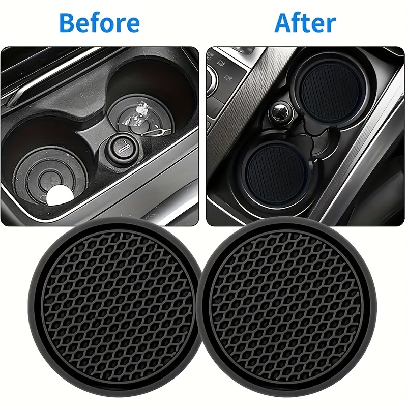 Car Cup Coaster Anti-deform Groove Pattern PVC Anti-slip Round Bendable Car  Drink Holder for Daily 