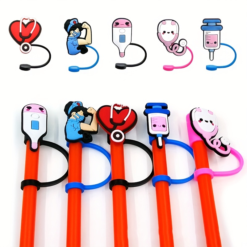  Silicone Straw Plug, 5 Pcs Straw Tips Cover Reusable