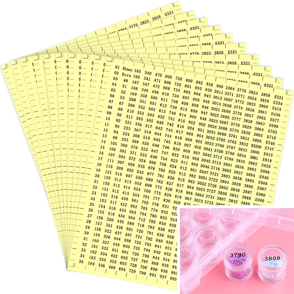 Diamond Painting Accessories Color Number Stickers For - Temu