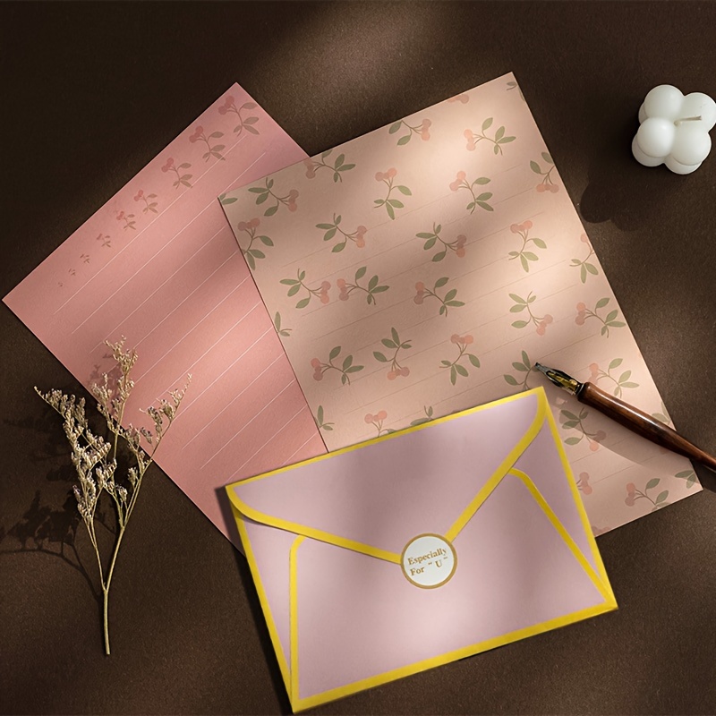  Tofficu 1 Set Envelope Letter Paper Vellum Envelopes Vintage  Paper Fresh Writing Paper Gift Card Envelopes Stationery Paper Letter Paper  120g Kraft Paper Student Horizontal Grid Toolkit : Office Products