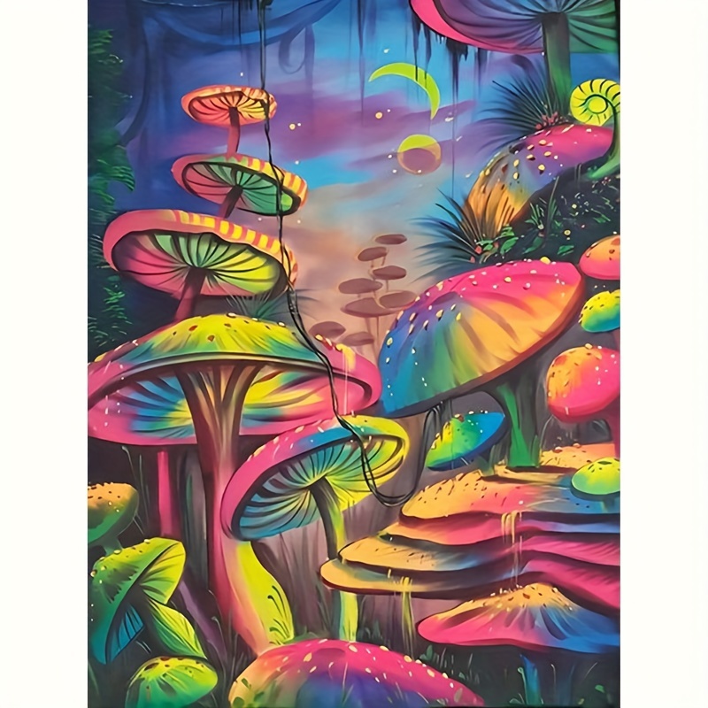 Colorful Pretty Mushroom Plant Pattern Diamond Painting - Temu
