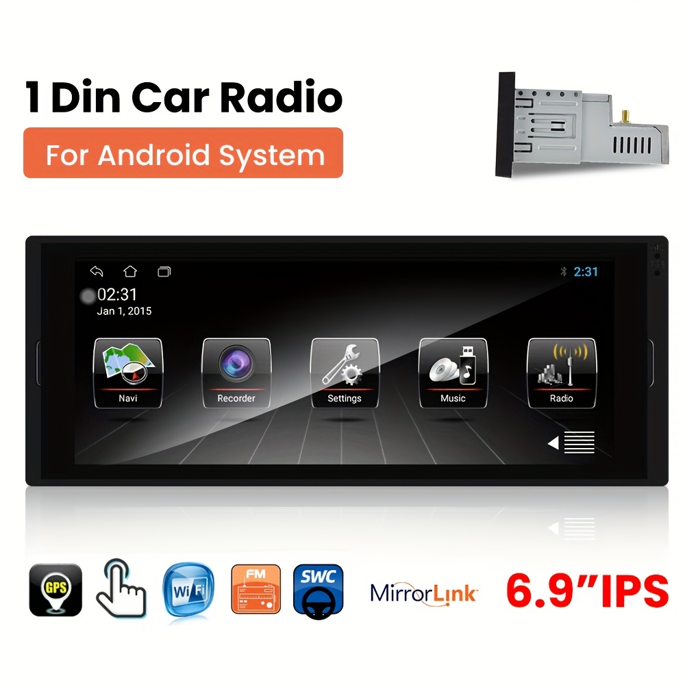 Universal 1din Auto Radio Android Reproductor multimedia 6.9