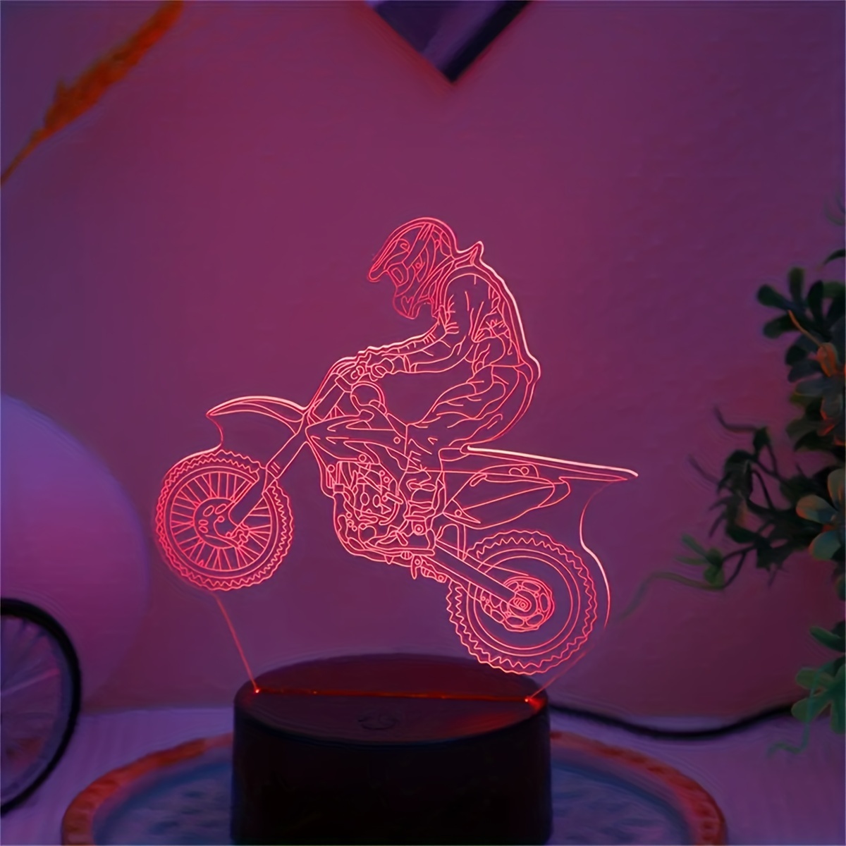 Motocross 3d Model Decorative Night Light 16 Colors + Warm - Temu