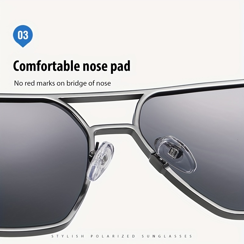1pc Men's Polarized Photochromic Sunglasses, Aluminum-Magnesium