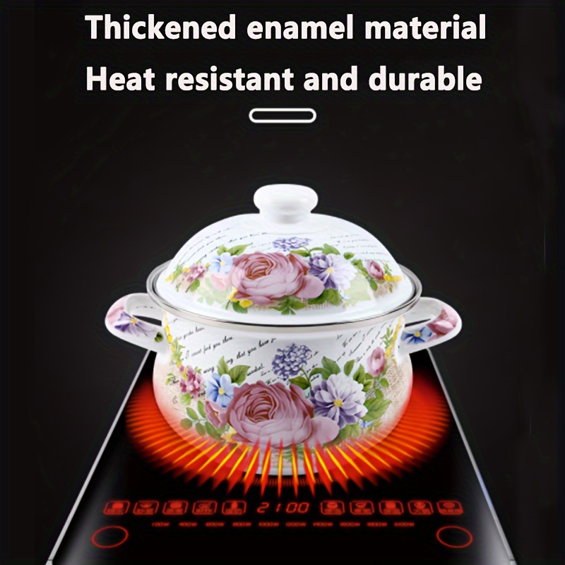 Soup Pot Enamel Thickened Double Ear Soup Pot High - Temu