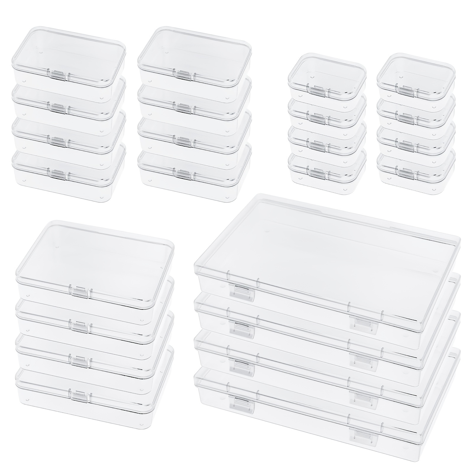 Plastic Storage Bins With Latching Lids Portable Project - Temu