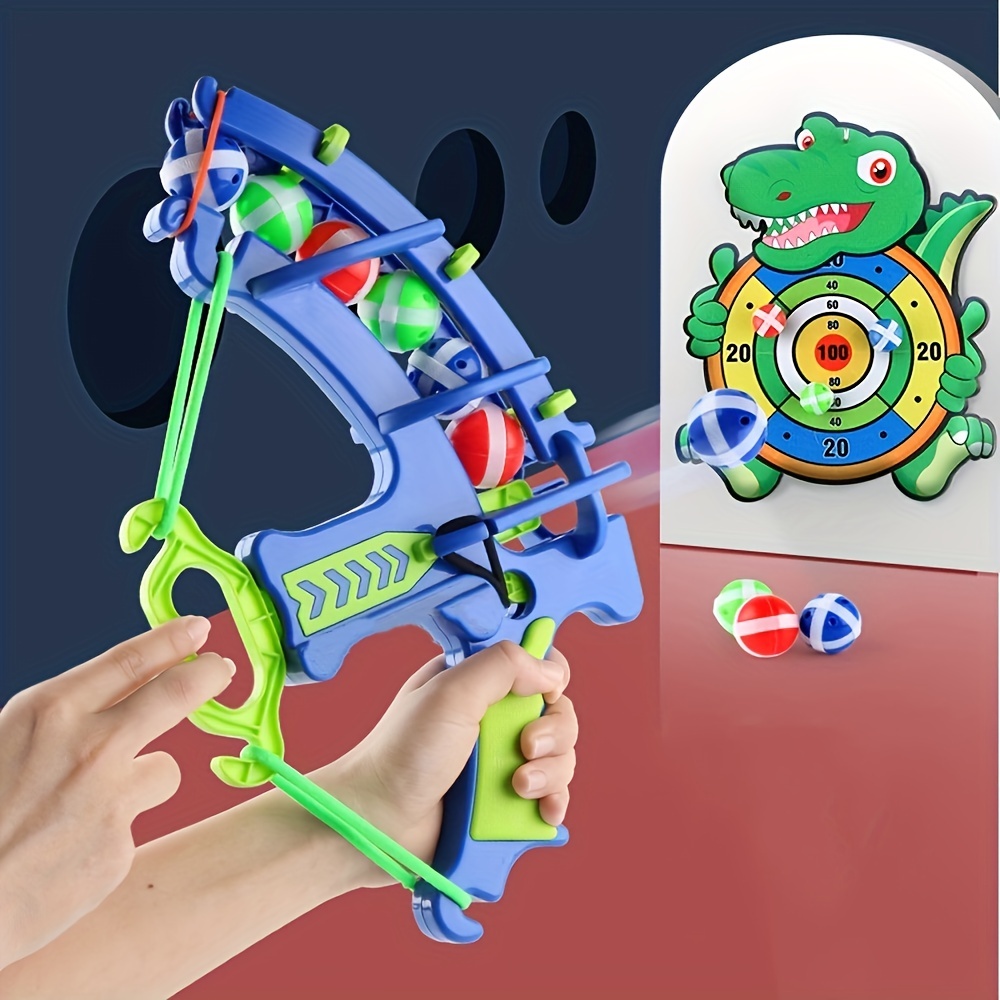 TEMI Juego de arco y flecha para niños, juego de juguete de tiro con luz  LED con 10 flechas de ventosa, objetivo y carcaj, juguetes de interior y