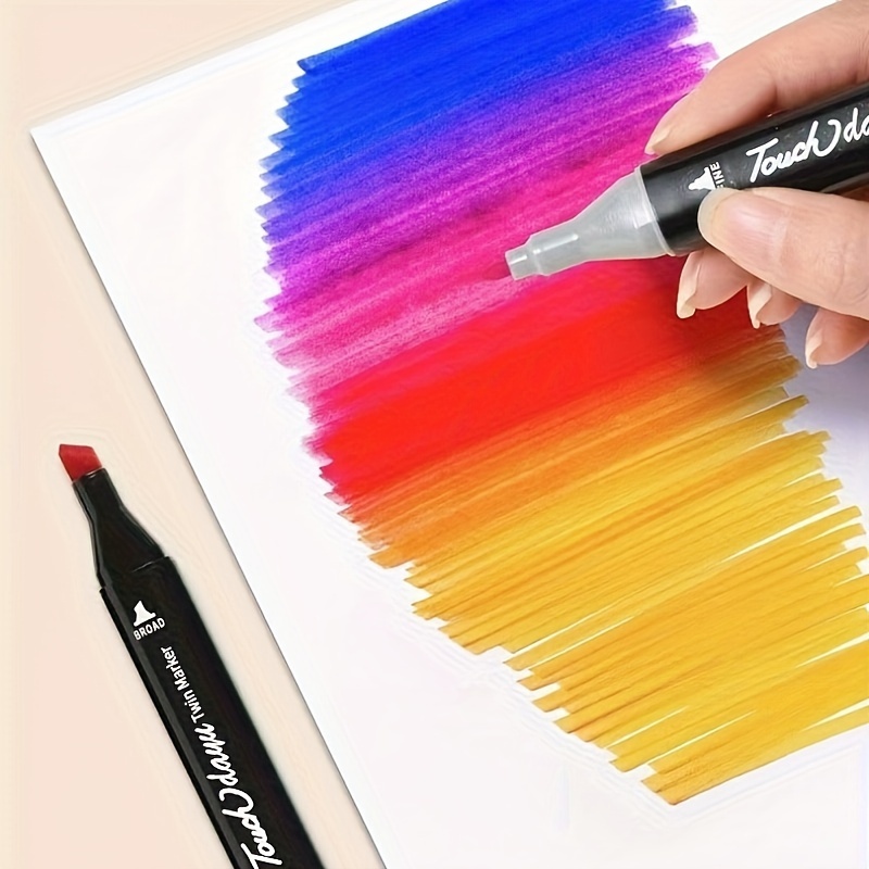 Marcadores Ohuhu Watercolor Doble Punta -Brush y Tip- (Set de 60