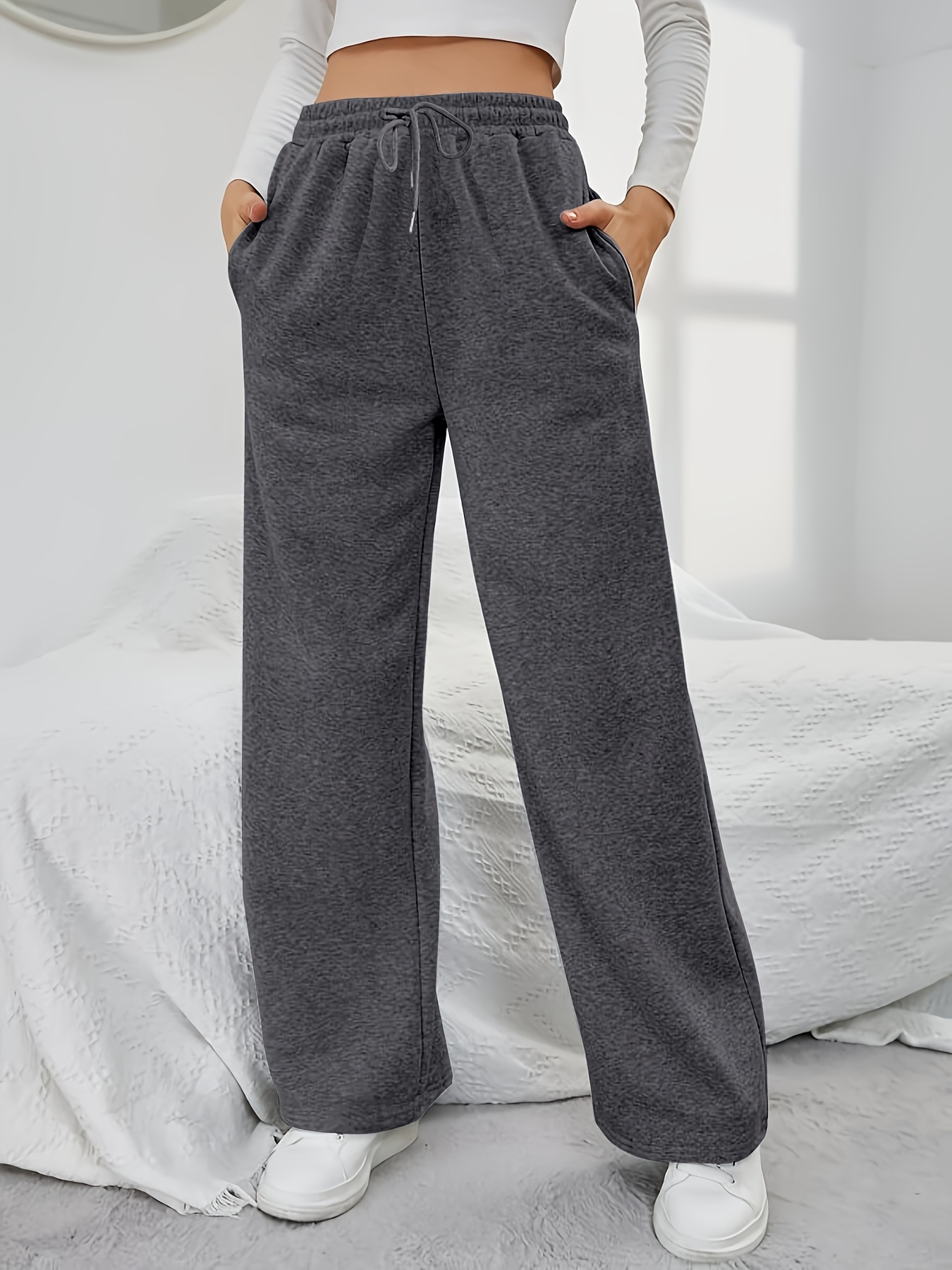 Pantalones deportivos para mujer, pantalones sueltos de cintura