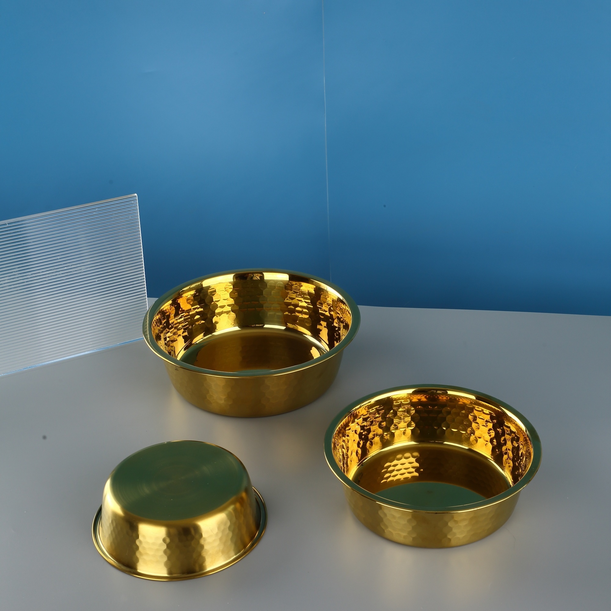 Big Dog Bowl Stainless Steel Gold Pet Bowl