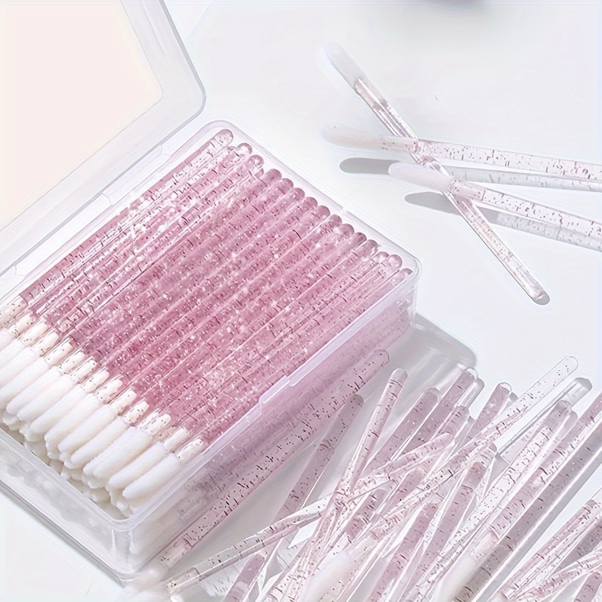 

100 Pcs Crystal Lip Wand Applicator Brushes Lipstick Gloss Brush Eyelash Extension Remover Brush Cosmetic Lip Brush