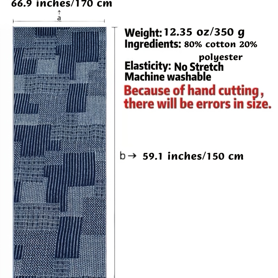 Jacquard Weave Denim Textile Cotton Thick Jacket Fabric for